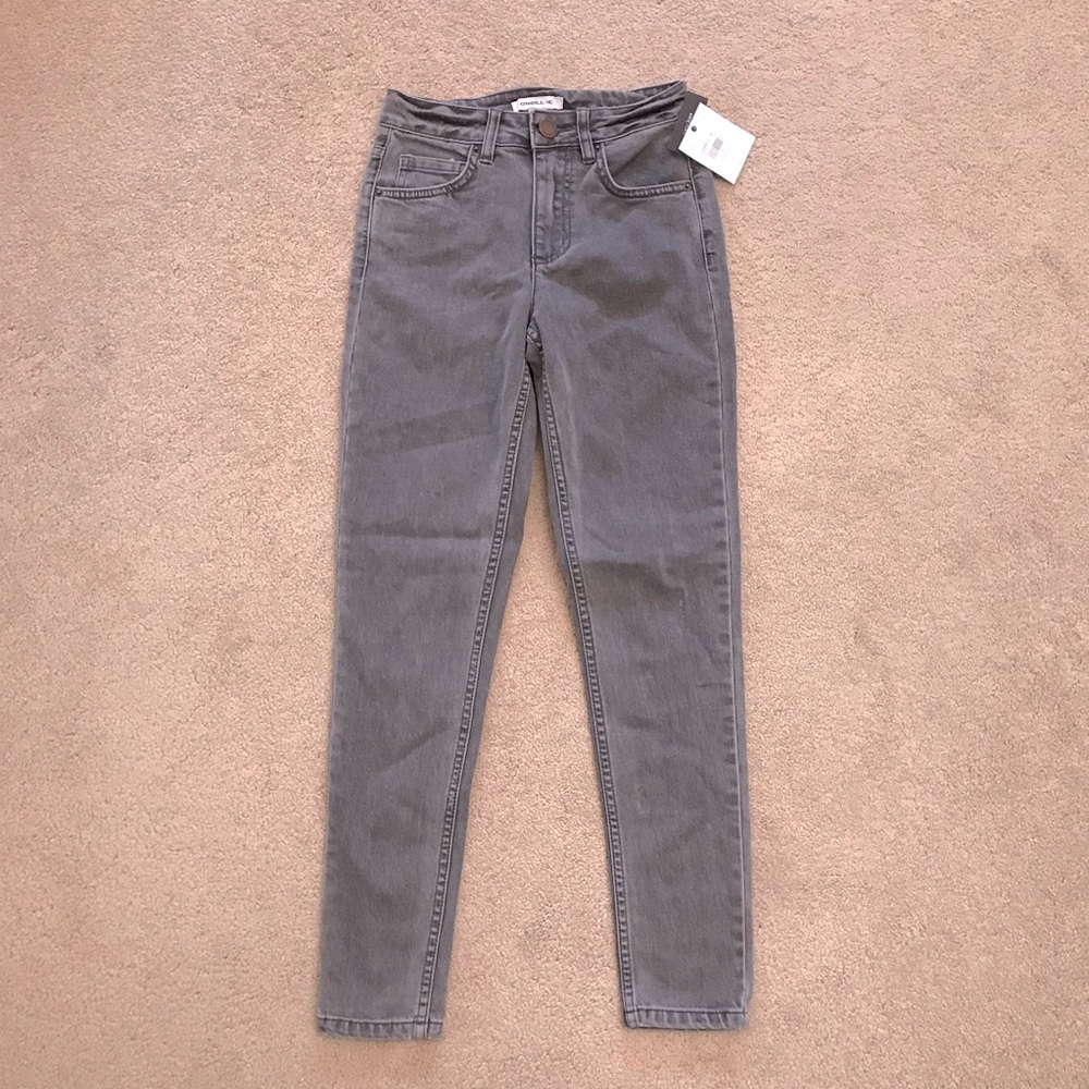 ONeill Skinny Jeans NEW Womens Size 0 Waist 24 Smoke Grey Anthony